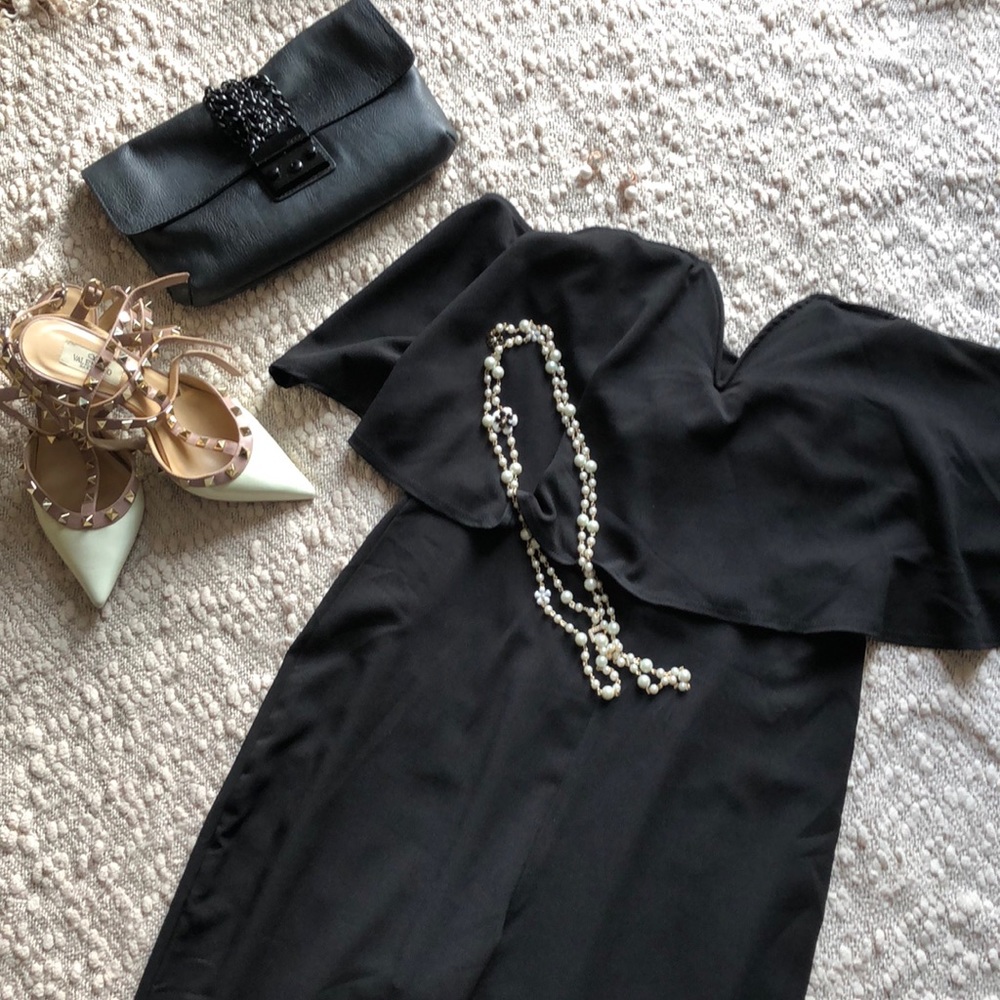 Off shoulder black jumpsuit